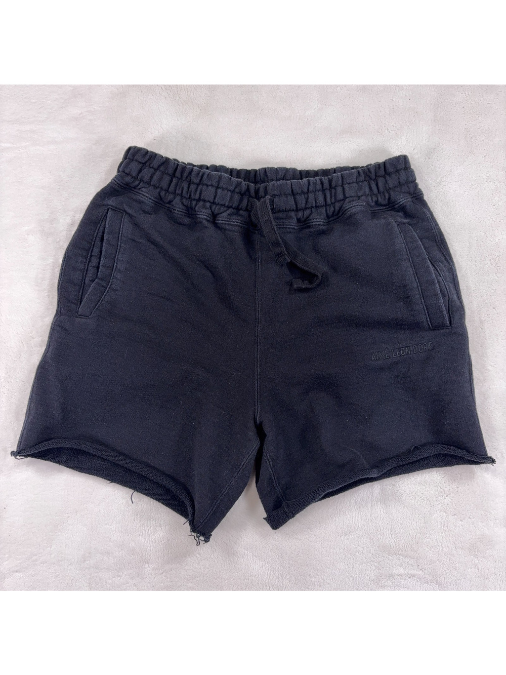 Aime Leon Dore ALD French Terry Sweat Shorts Black Mens M Embroidered Logo